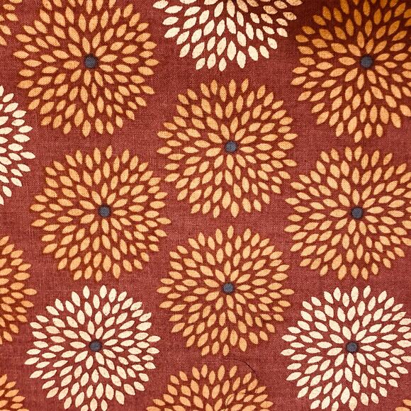 Marsala Metallic Copper Flower Burst, Emma & Mila by Camelot Collection 1.5 yard - Picture 1 of 9